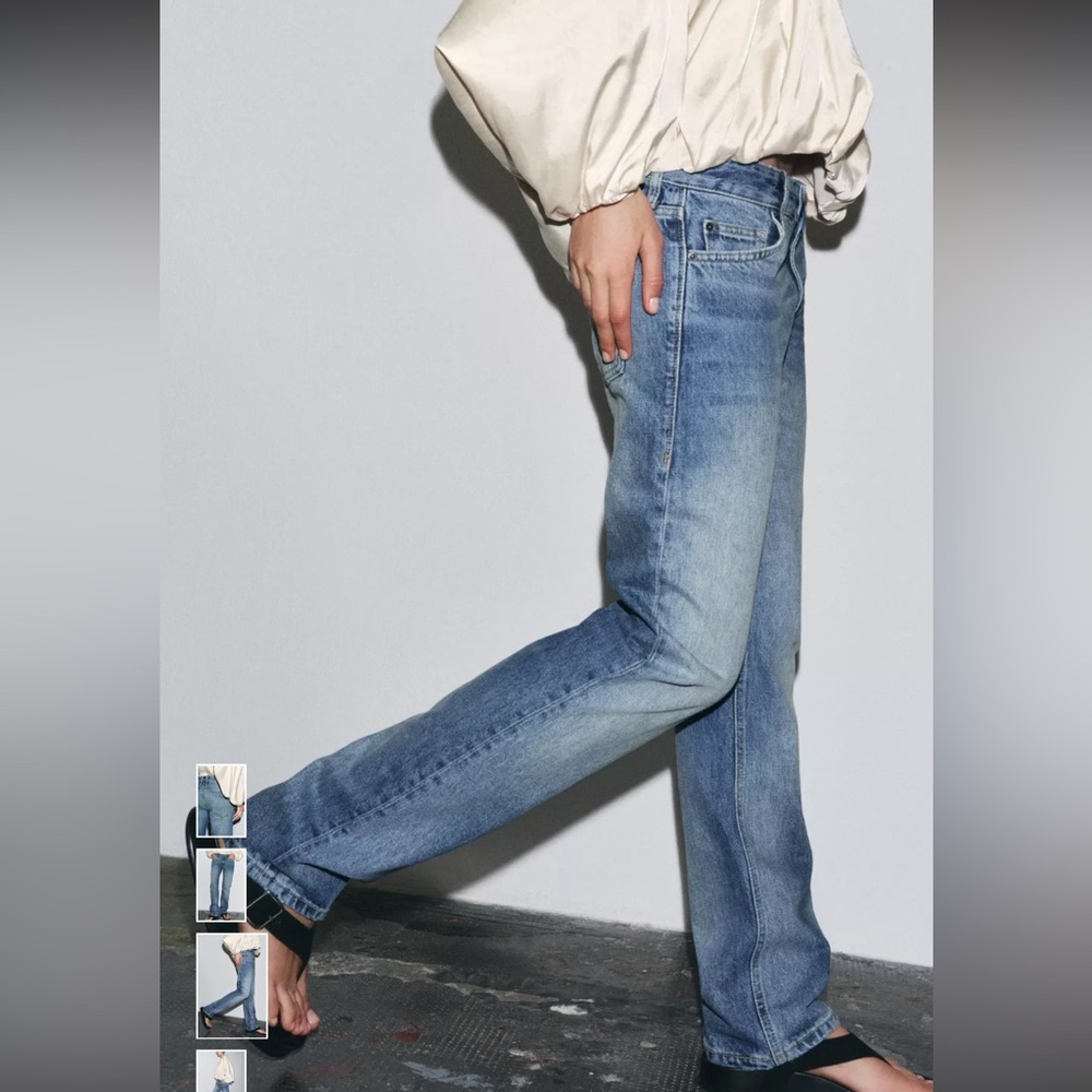 Zara Women's Blue Straight Jeans